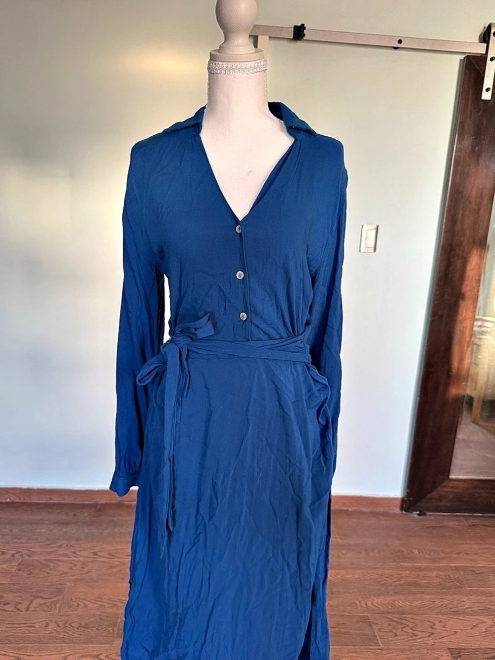 Contempo Blue Midi Dress Size Medium